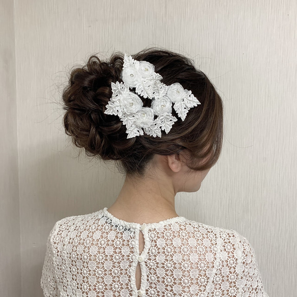 再販 アンティークビジューが可憐な小花のヘッドドレス 結婚式 前撮り 二次会　七五三 3枚目の画像