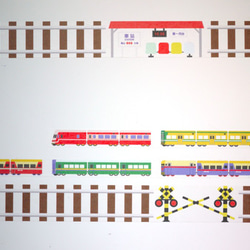 鐵道系列紙膠帶4入組：鐵路+火車+英文字母火車+小房子街景 第4張的照片