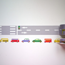 4つのホットモデル：道路、小さな車、鉄道、列車の紙テープ 2枚目の画像