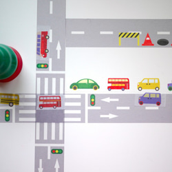 4つのホットモデル：道路、小さな車、鉄道、列車の紙テープ 3枚目の画像