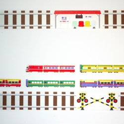 4つのホットモデル：道路、小さな車、鉄道、列車の紙テープ 5枚目の画像