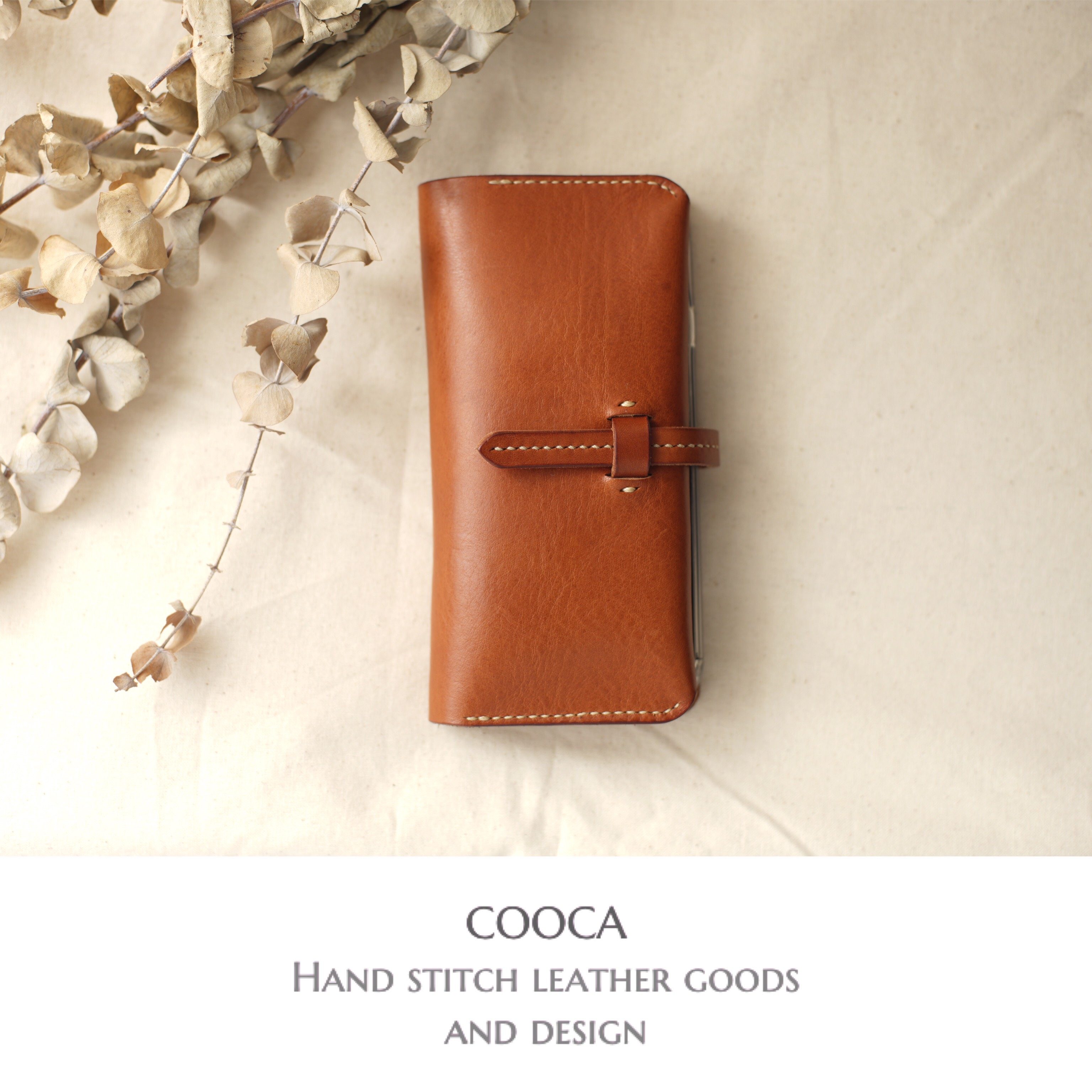 手縫い♪イタリアンレザー手帳型スマホケース（ご購入前に機種名をメッセージにてお知らせください）