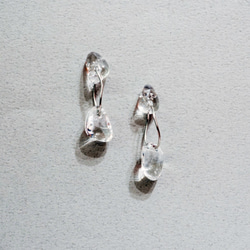 天然石飾品 輕珠寶 手工打磨白水晶水滴耳環 鈦/白鋼/14k白金 新品特價優惠中~ 第3張的照片