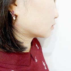 手工珠寶飾品 琺瑯系列 琺瑯可愛麻奶茶色雀巴洛克珍珠耳環 預購 第2張的照片