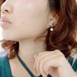 chiching棋青設計手工珠寶飾品 琺瑯系列 琺瑯蜻蜓粉晶耳環 預購 第4張的照片