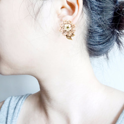 變色琺瑯系列 絕美繡球花Hydrangea耳環 預購 第3張的照片