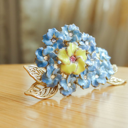 變色琺瑯系列 絕美繡球花Hydrangea耳環 預購 第8張的照片