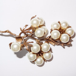 日本棉花珍珠 珍珠棉花胸針 褐金款 cotton pearl brooch 預購 第2張的照片