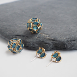 繡球系列 琺瑯蝴蝶雙面耳環 double sided earrings 接單製作 chiching design 第5張的照片