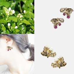 好一朵美麗的茉莉花耳環 Jasmine earrings 茉莉飾品 預購 第5張的照片