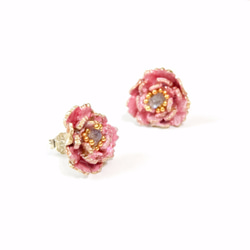 ChichingQiqingデザイン手作りK14ジュエリーエナメルシリーズ花が咲く裕福なイヤリングの予約注文 1枚目の画像