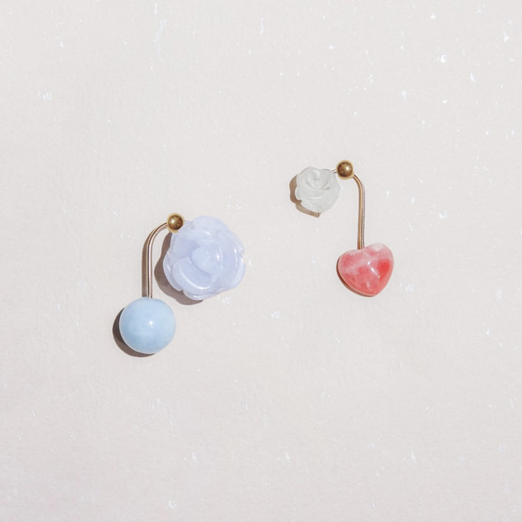 Sheet music earrings 五線音符天然石耳環 接單製作 第1張的照片