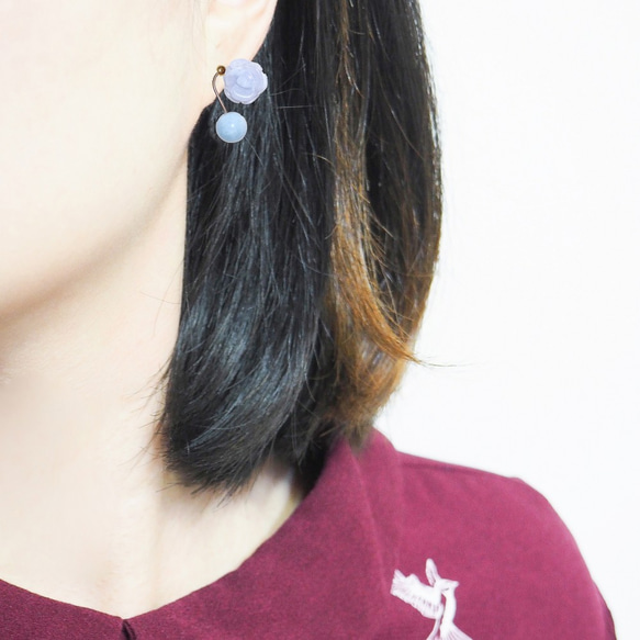 Sheet music earrings 五線音符天然石耳環 接單製作 第9張的照片