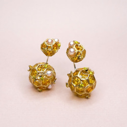 甜蜜蜜蜂珍珠耳環可拆卸兩戴式 手工珠寶飾品 預購 第2張的照片