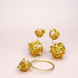 甜蜜蜜蜂珍珠耳環可拆卸兩戴式 手工珠寶飾品 預購 第5張的照片