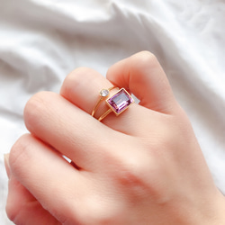 2set bijou ring (ライトアメジスト×クリスタル) 2枚目の画像