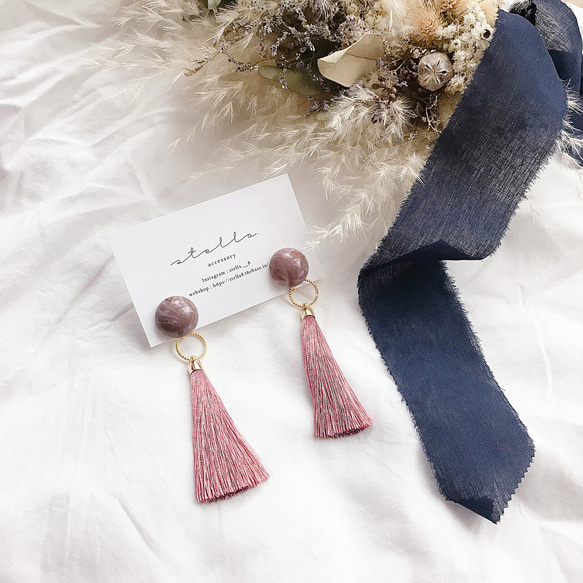 ロングタッセル 淡水パール スワロフスキー 2way アンティーク調