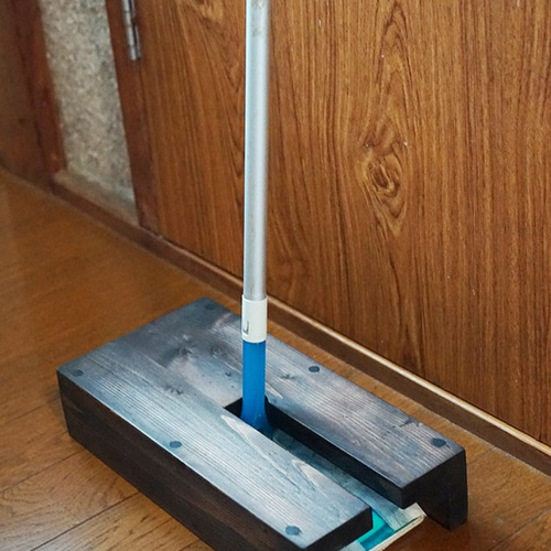 フローリングワイパー木製BOX・ダークブラウン・スリムver