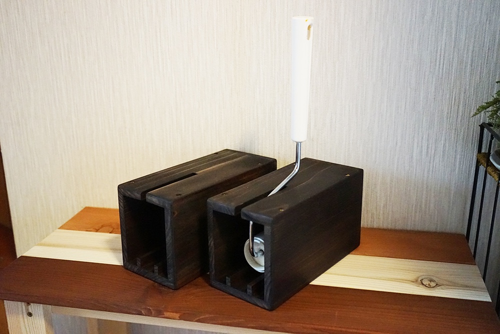 2個セット・お掃除BOX　ダークブラウン（粘着カーペットクリーナーBOX）