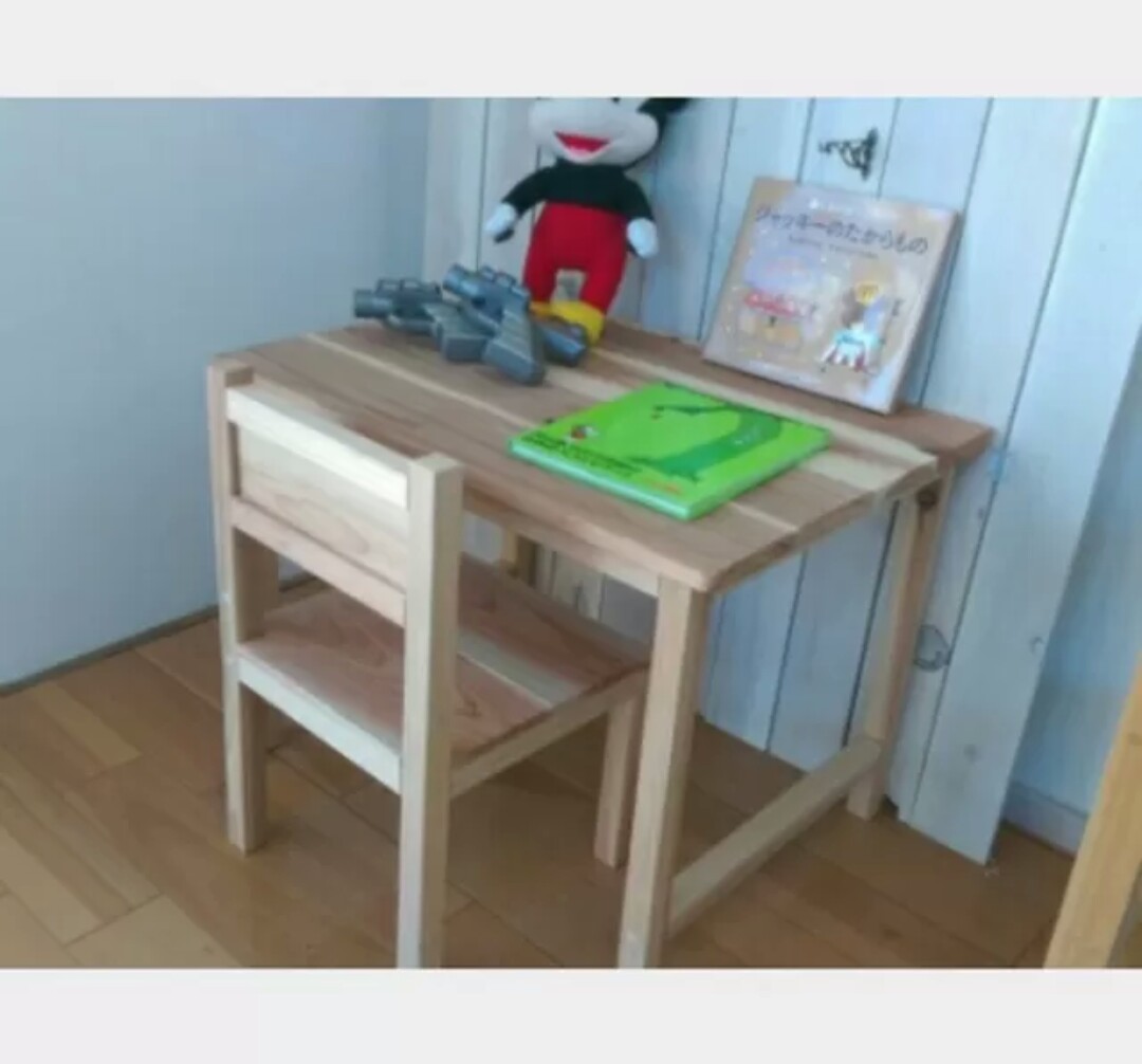 子ども用★机＆いすセット★無塗装★