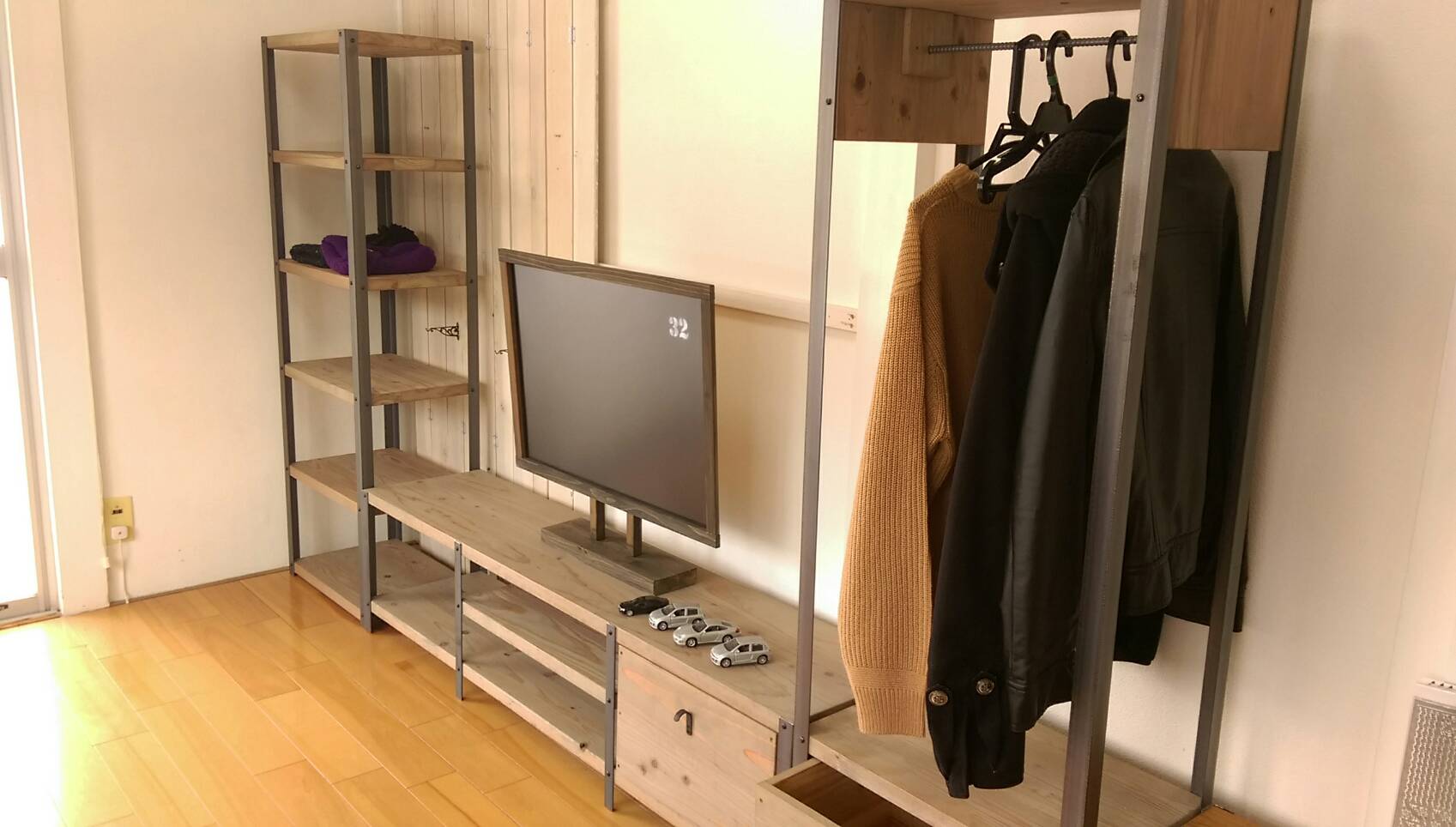 引き出し２個付★テレビ台★ワトコオイル仕上げ★ドリフトウッド★