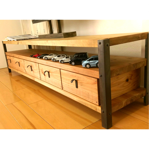 W150㎝☆引き出し5個付き☆ダークウォルナット☆テレビ台