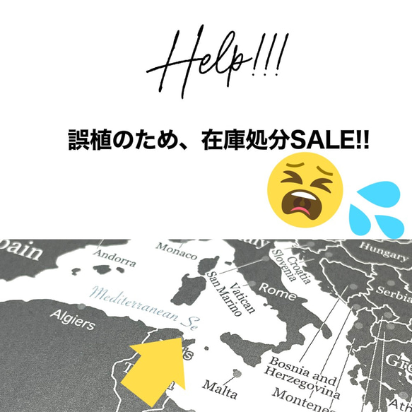 100【半額★アウトレット】おおきな世界地図ポスター / 英語のみ表記 / 白×グレー A1サイズ / ミニマルマップ 4枚目の画像