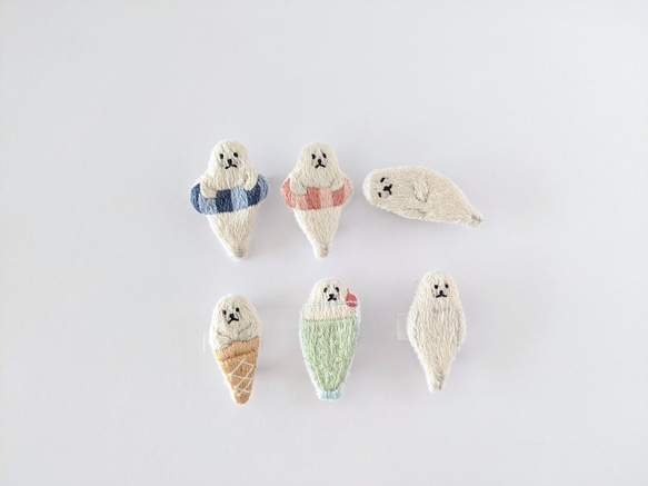小さなあざらし 刺繍ブローチ ブローチ mopsi 通販 10460897