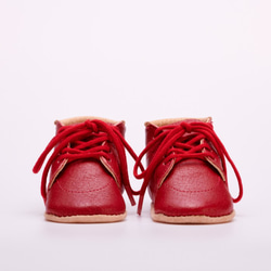 人與環保生態皮革紅色繫帶鞋11cm 12.5cm 13.5cm 初鞋嬰兒禮物 第2張的照片