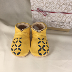 景泰藍嬰兒鞋人類環保皮革第一雙鞋11cm 12.5cm 13.5cm 15cm 第1張的照片