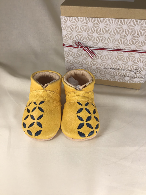 景泰藍嬰兒鞋人類環保皮革第一雙鞋11cm 12.5cm 13.5cm 15cm 第1張的照片