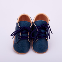 人與環境友好皮革生態皮革海軍藍11cm 12.5cm 13.5cm第一鞋 第2張的照片