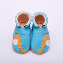 送給寶寶禮物 ♪ 命名真皮第一雙鞋 命名淺藍色棒球嬰兒鞋 1 歲生日禮物男孩 第1張的照片