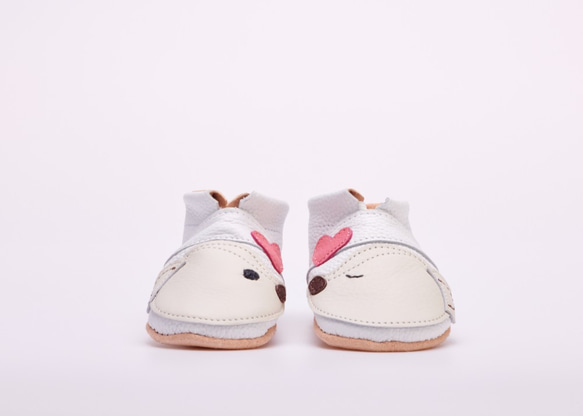 對於嬰兒禮物 ♪ 名稱真皮第一鞋熊嬰兒鞋 1 歲生日禮物手工縫製 第2張的照片