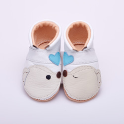 對於嬰兒禮物 ♪ 名稱真皮第一鞋熊嬰兒鞋 1 歲生日禮物手工縫製 第3張的照片