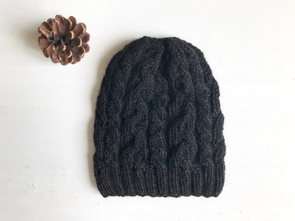 Anri NYbeanie (black) ビーニー ニット帽 手編み ブラック Anri NYbeanie (black) ビーニー ニット帽 手編み ブラック 楽天