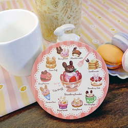 陶瓷吸水杯墊-甜點兔 第1張的照片