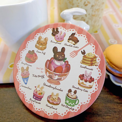陶瓷吸水杯墊-甜點兔 第2張的照片