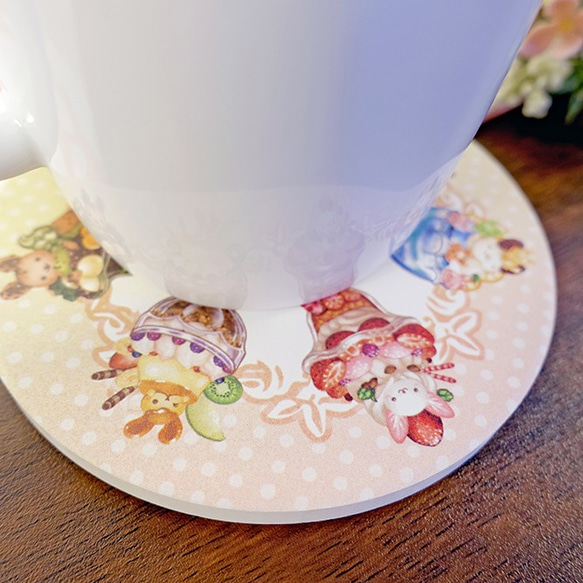 陶瓷吸水杯墊-聖代兔 第3張的照片