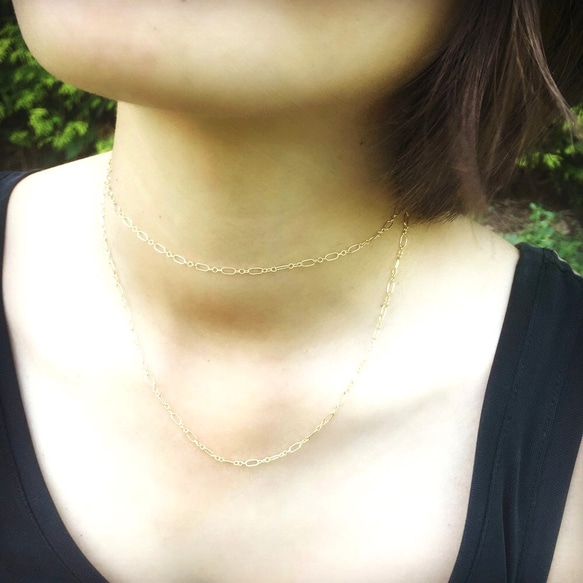 3way◇14kgf long chain necklace 【short & long】 5枚目の画像