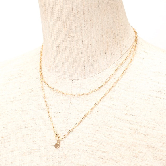 3way◇14kgf long chain necklace 【short & long】 8枚目の画像