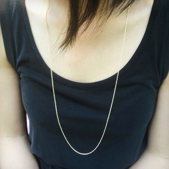 2way◆14kgf long chain necklace【back cross & rope】 6枚目の画像