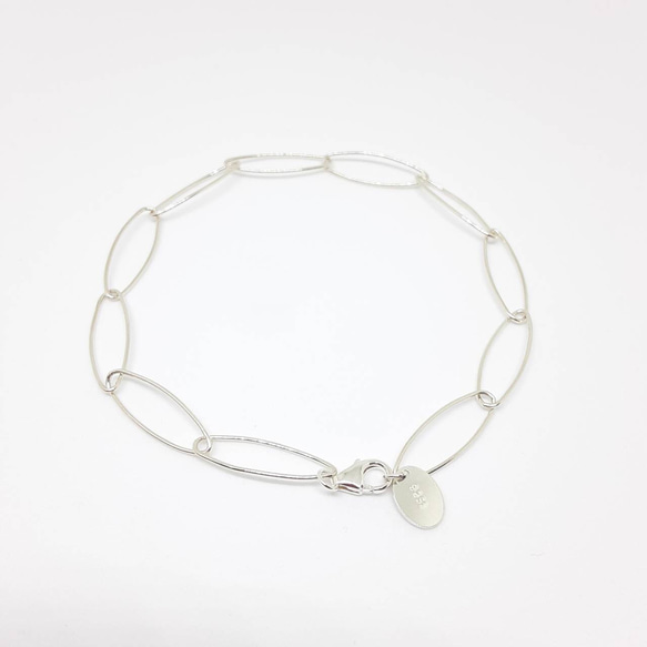 silver：Oval chain bracelet： 2枚目の画像