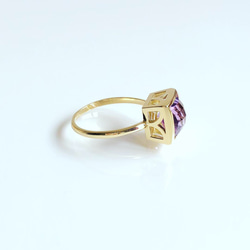 【一点もの】K18 大粒アメジストリング◇Arch x Amethyst ring #13 3枚目の画像