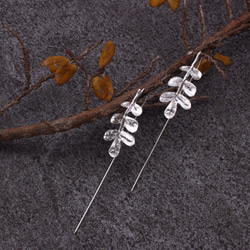 Pepper Tree Leaf Earrings Sterling Silver Leaf Series 1枚目の画像