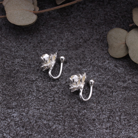 植物 櫻花 | 純銀耳環 夾式款 第3張的照片