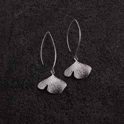 Ginkgo Leaf Earrings Sterling Silver Leaf Series 3枚目の画像