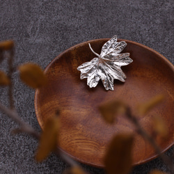 植物 葉子 楓葉天竺葵 | 純銀別針 胸針 第4張的照片