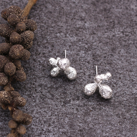 植物 果實 金玉蘭 | 純銀耳環 夾式耳環 小 第2張的照片
