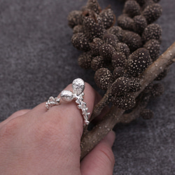 Champac Michelia Fruit 925 Sterling Silver Ring Nature Plant 5枚目の画像